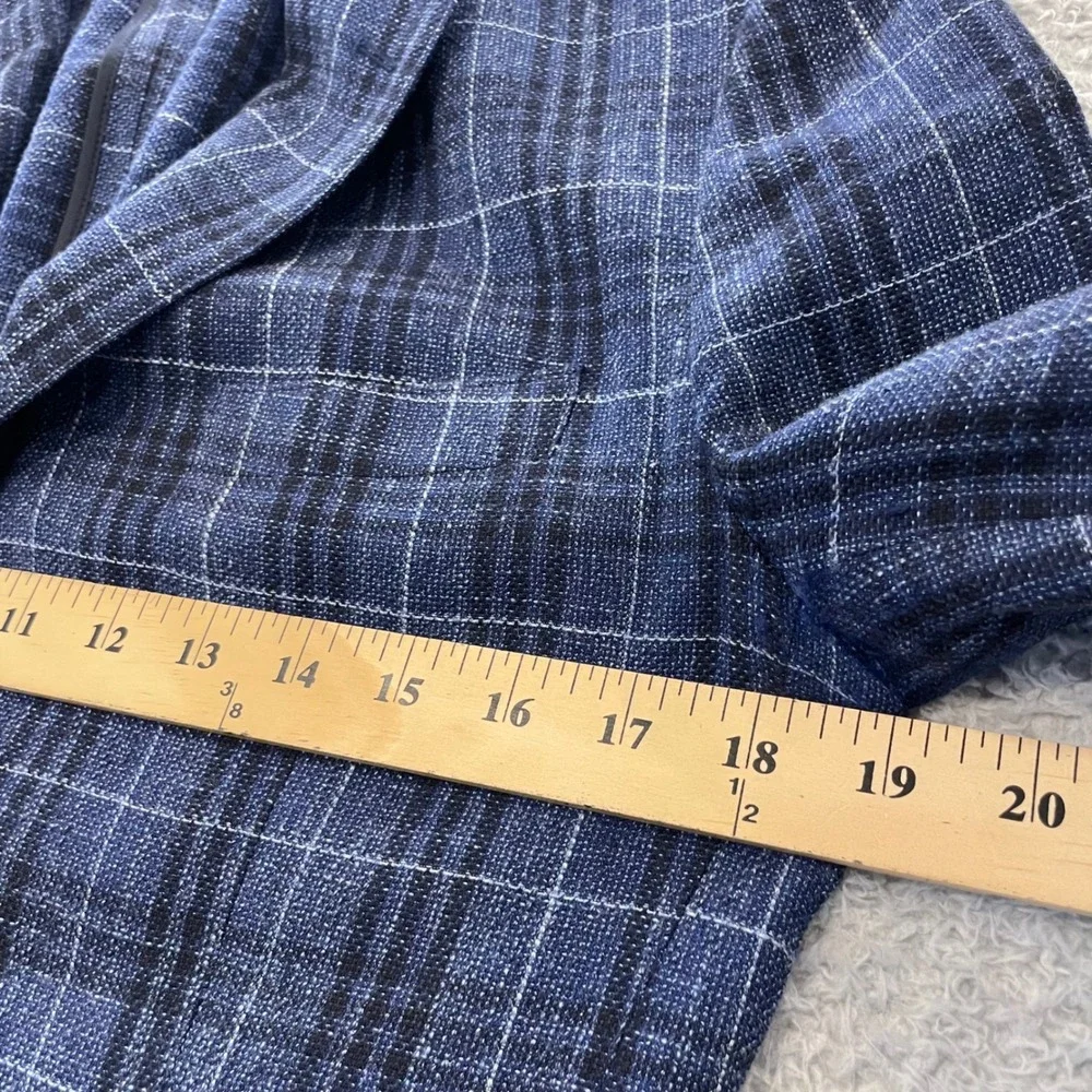 Bonobos Jetsetter Wool Linen Blazer Mens‎ 38S Glen Plaid Slim Fit Unconstructed